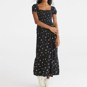 Aeropostale Black Maxi Floral Dress Size M